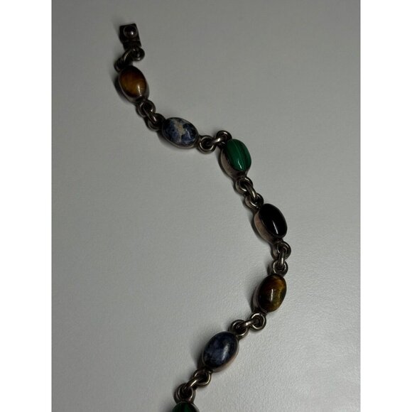 925 STERLING SILVER AGATE BRACELET - Picture 6 of 11